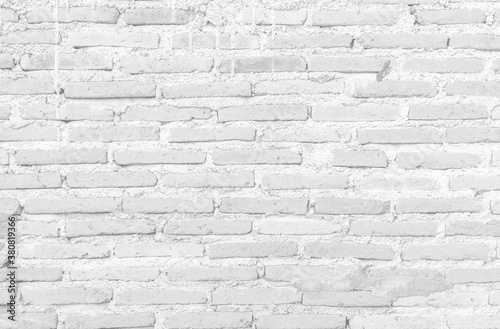 Vintage white brick wall texture for retro background, black and white photo of old brick wall rough texture and weathered texture, white old brick wall for retro background.