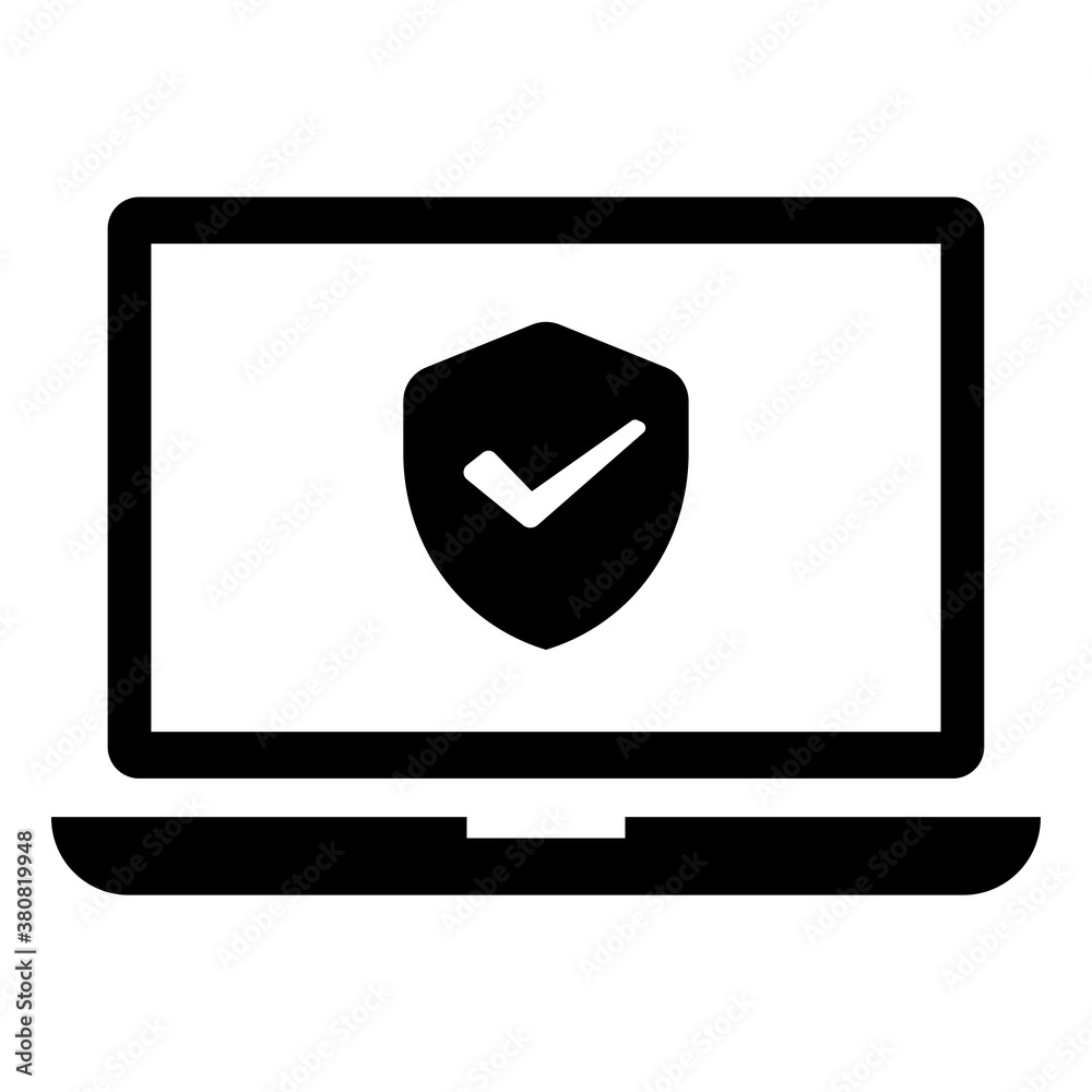 Fototapeta premium Computer security vector icon illustration ( protection, antivirus)