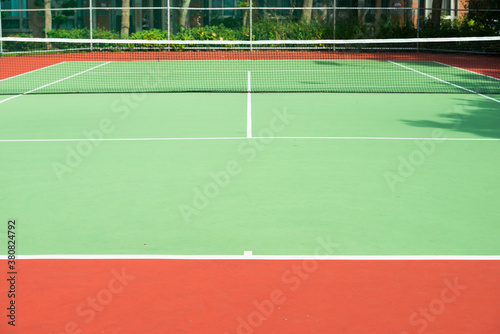 Tennis court with net