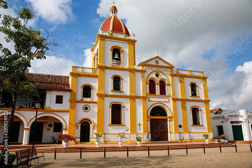 View to Iglesia La Inmaculada Concepcion (church of  the Inmaculate Conception), sun and shadow, Santa Cruz de Mompox, World Heritage photo