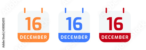 16 december calendar vector design photo