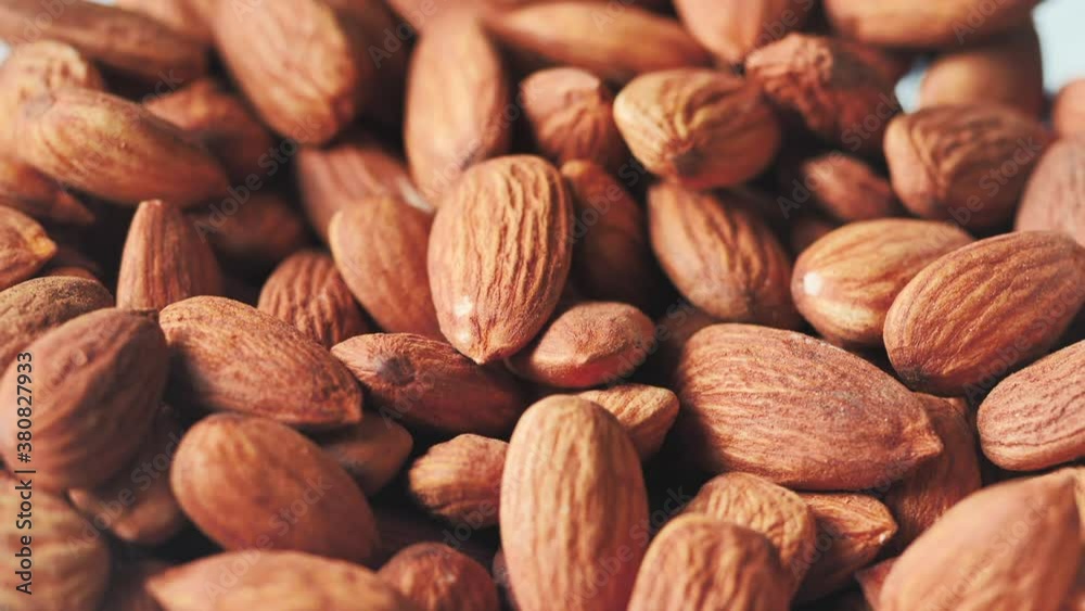 Almonds rotation on the white background - falling -17 Almonds rotation on the white background - falling -17