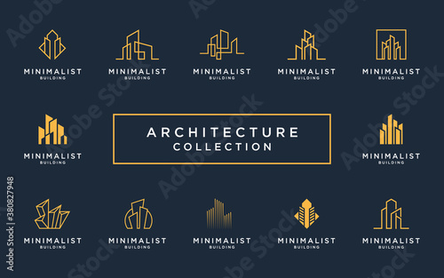 Set of building architecture logos.