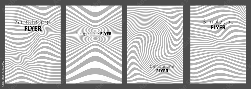 Set of vector flyer, corporate business, annual report, brochure design and cover presentation with grey wave line