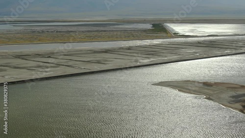 Eastern Sierra Owens Lake California Aerial Shot Rotate R photo