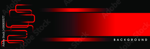 Red and black backgorund vector. Black background with red line and circuit board line effect