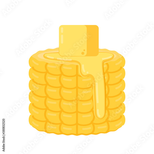 Corn and butter vector. Corn and Butter on corn. Butter stretch vector.