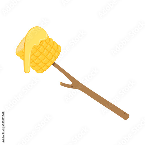 Corn and butter vector. Corn and Butter on corn. Butter stretch vector.
