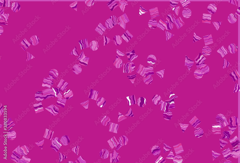 Light Purple vector backdrop with lines, circles, rhombus.