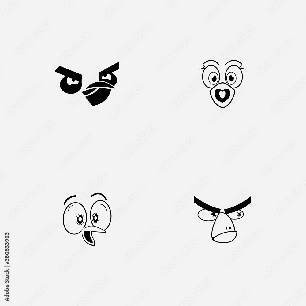 cartoon birdies face emoticon design cartoon birdies face emoticon design