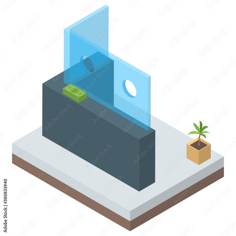 
Isometric vector of office reception icon 

