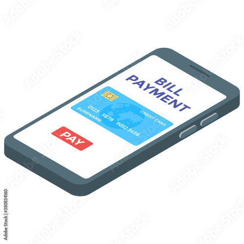 
Online payment icon in isometric vector 
