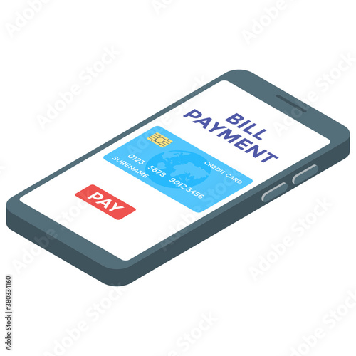  Online payment icon in isometric vector 