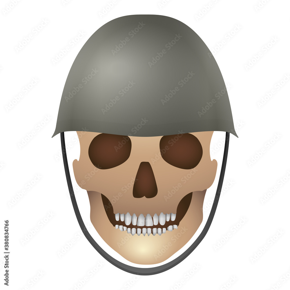 Skull with military helmet Stock Vector | Adobe Stock