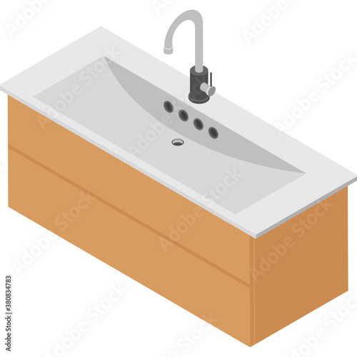 
Isometric icon of kitchen faucet 
