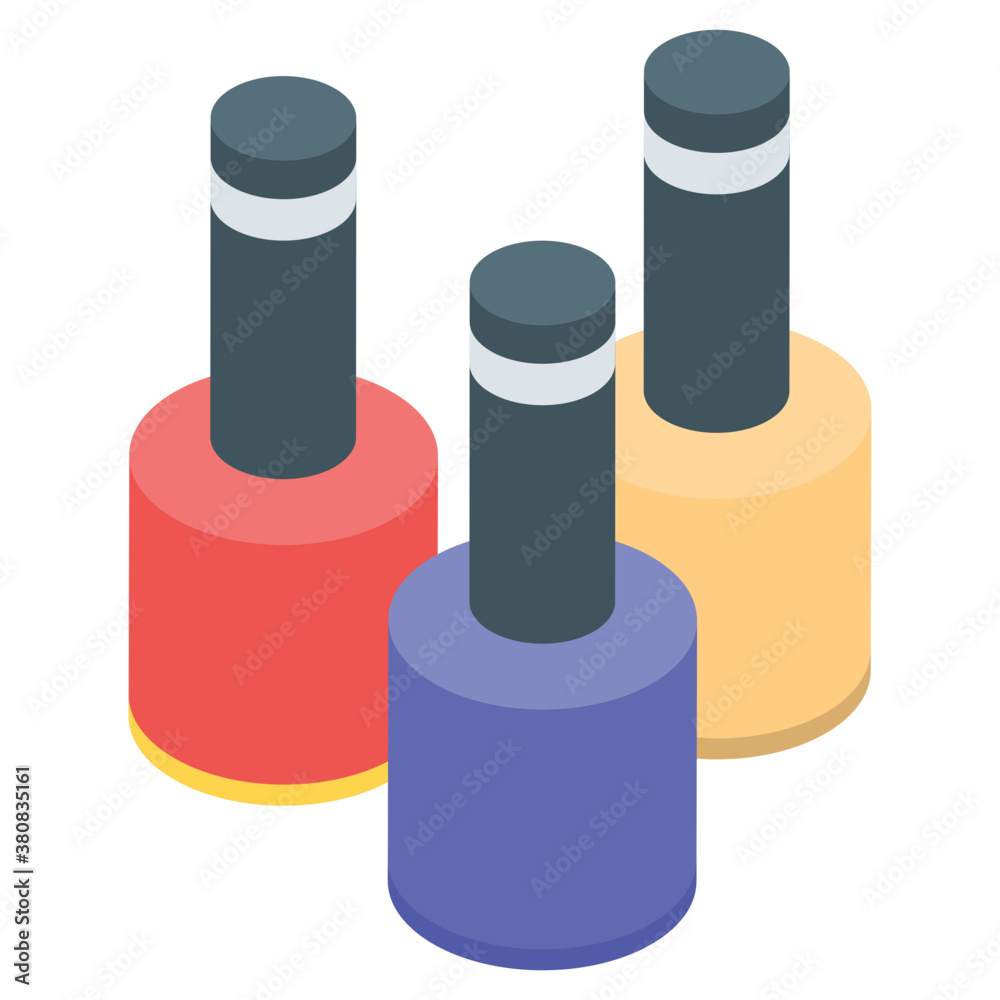 Isometric vector of nail polishes icon
Isometric vector of nail polishes icon