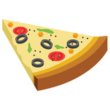 
Pizza Slice, isometric vector icon
