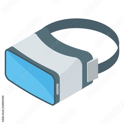
Vr mask icon in isometric vector 
