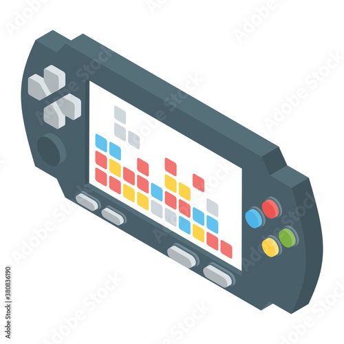 
Video game icon in isometric vector 
