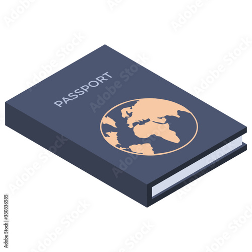 
Passport icon in isometric vector 
