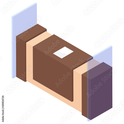 
Hotel reception icon in isometric vector 
