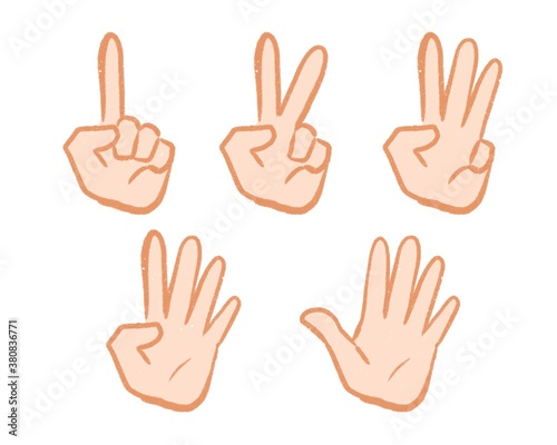 Hand Finger Numbering Simple Hand Drawn Cartoon
