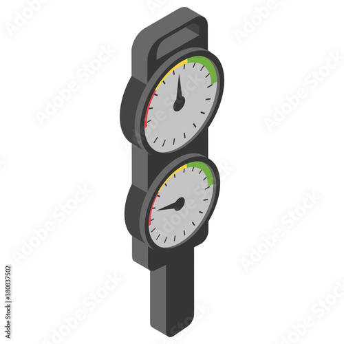 
Speedometer, isometric vector icon, 
 photo