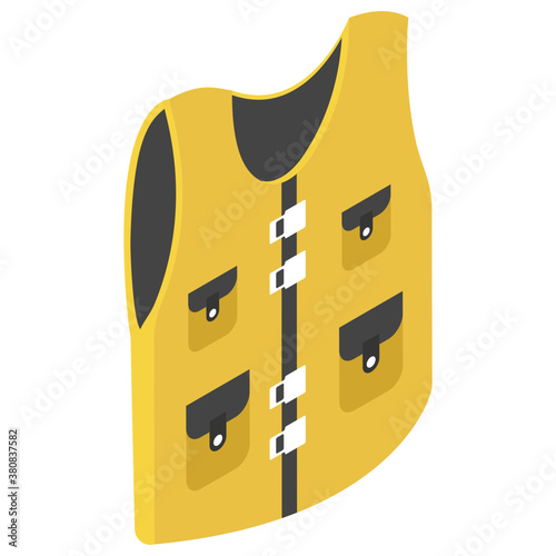 
Life Jacket , isometric vector icon, 
