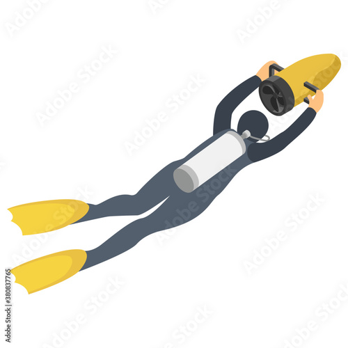 
Isometric icon of Sea  Diver
 photo