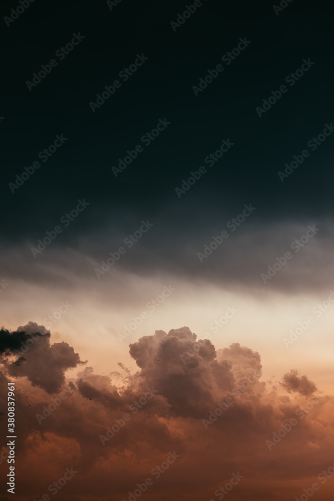 Amazing storm on the sky, at sunset Amazing storm on the sky, at sunset