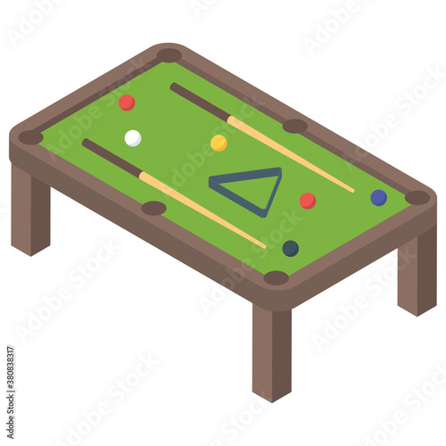 
Snooker table icon in isometric vector 

