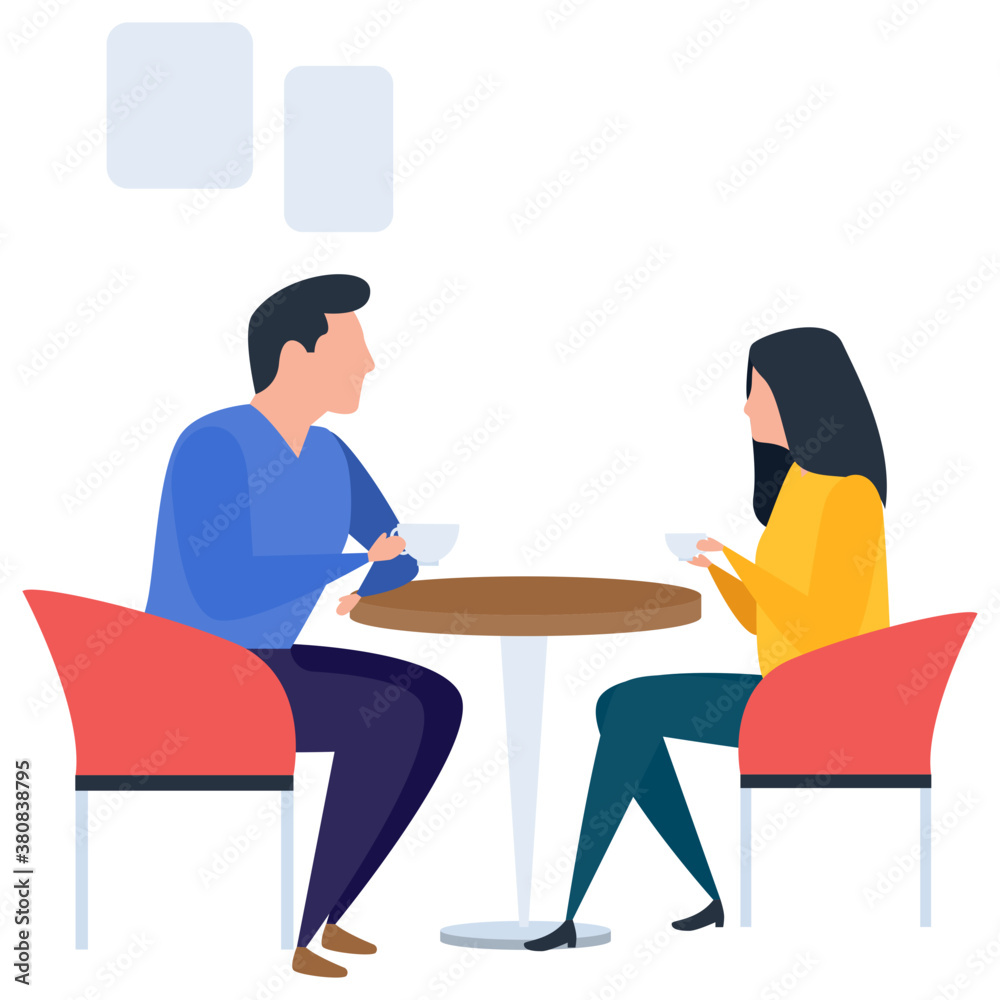 Romantic date illustration in flat design
Romantic date illustration in flat design