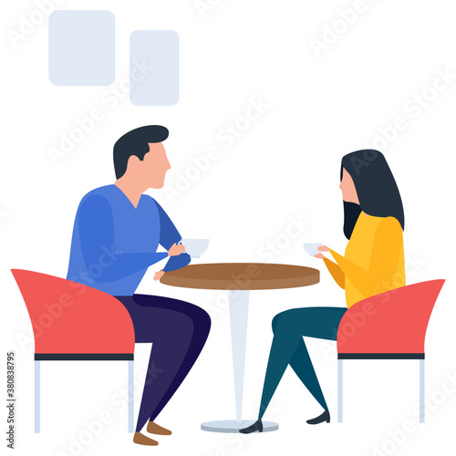
Romantic date illustration in flat design 
