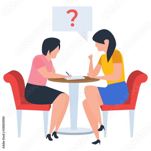 
Talking each other, chatting flat design illustration 
