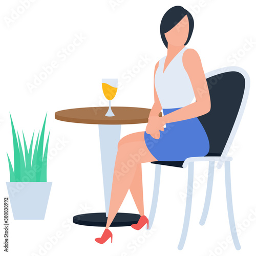 
Girl working concept isolated on white background 
