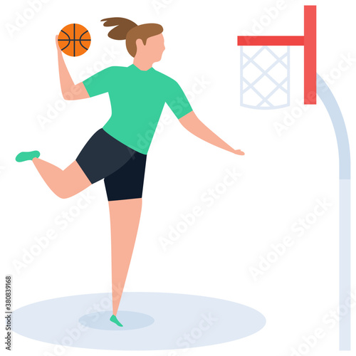 
Basketball player icon, isometric design.

