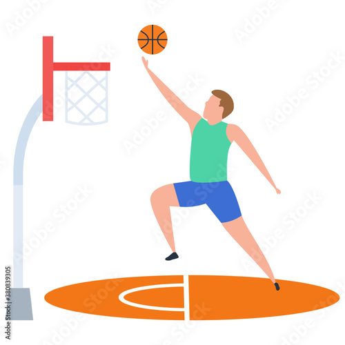 
Basketball player icon, isometric design.

