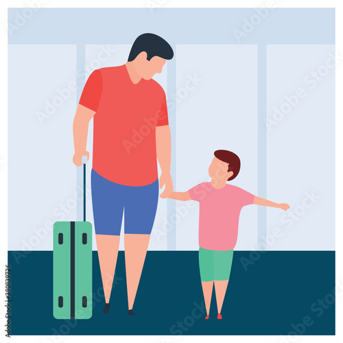 
Family picnic illustration vector 
