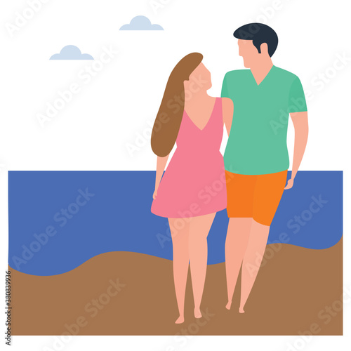 
Flat honeymoon illustration vector 

