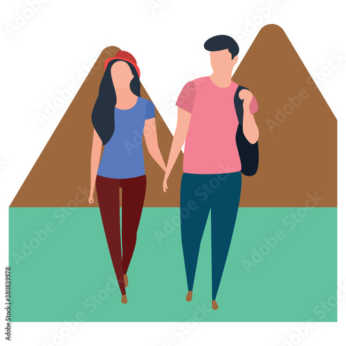 
Honeymoon illustration in flat vector 

