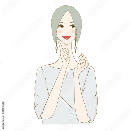 閃いた女性　ボブ