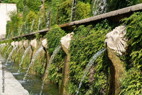 TIVOLI, ITALY - AUGUST, 2020 - The Hundred Fountains (Italian: Cento Fontane) in Villa d'Este.