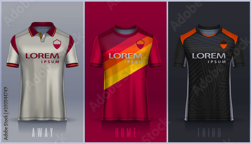 t-shirt sport design template, Soccer jersey mockup for football club. 