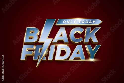 Black Friday special sale with effect theme metal azure gold color concept for trendy flayer and banner template promotion market online