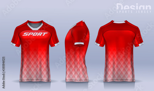 t-shirt sport design template, Soccer jersey mockup for football club. uniform front and back view.