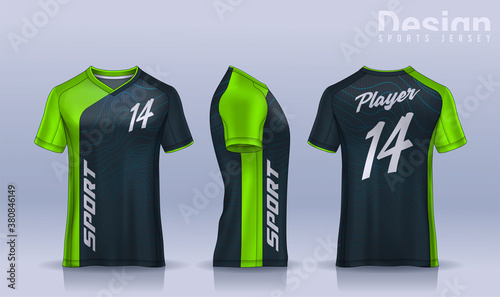 t-shirt sport design template, Soccer jersey mockup for football club. uniform front and back view.