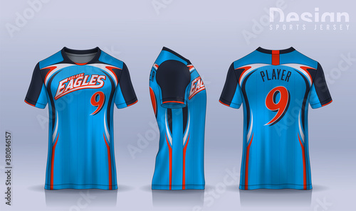 t-shirt sport design template, Soccer jersey mockup for football club. uniform front and back view.