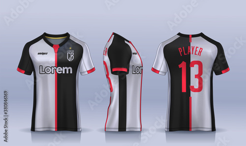 t-shirt sport design template, Soccer jersey mockup for football club. uniform front and back view.