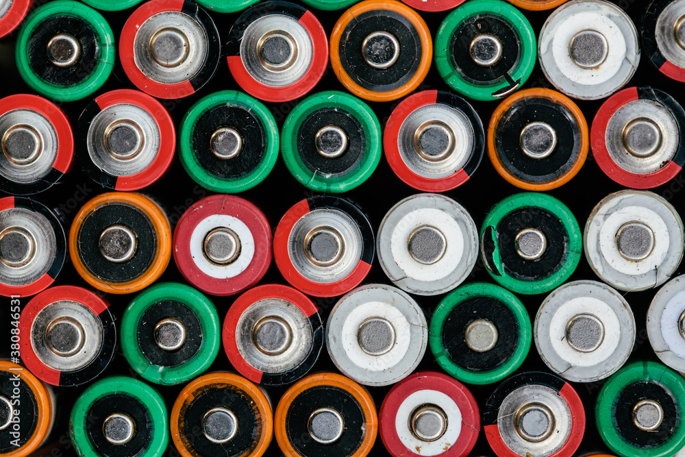 Macro of many batteries filling the entire frame. Macro of many batteries filling the entire frame.