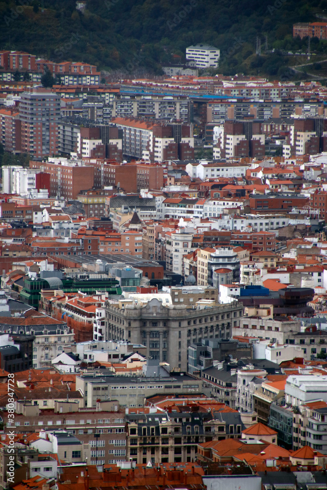 City of Bilbao wieved from a hill